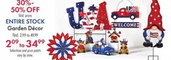 Boscov's ENTIRE STOCK Garden Décor offer