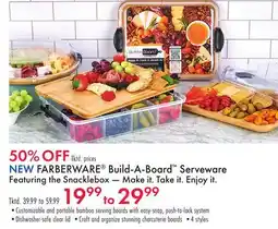 Boscov's NEW FARBERWARE Build-A-Board Serveware Featuring the Snacklebox offer