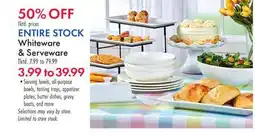Boscov's ENTIRE STOCK Whiteware & Serveware offer
