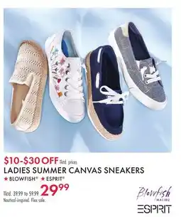 Boscov's LADIES SUMMER CANVAS SNEAKERS offer