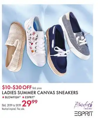 Boscov's LADIES SUMMER CANVAS SNEAKERS offer
