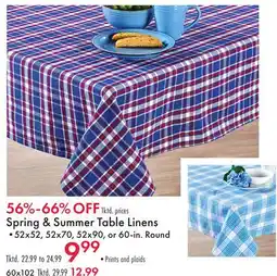 Boscov's Spring & Summer Table Linens offer
