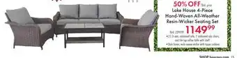 Boscov's Lake House 4-Piece Hand-Woven All-Weather Resin-Wicker Seating Set offer
