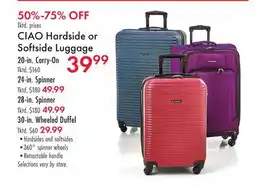 Boscov's CIAO Hardside or Softside Luggage offer