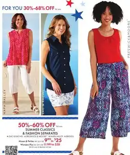 Boscov's SUMMER CLASSICS & FASHION SEPARATES offer