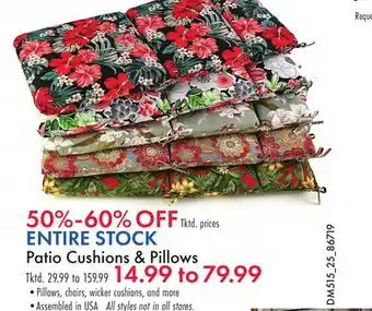 Boscov's ENTIRE STOCK Patio Cushions & Pillows offer