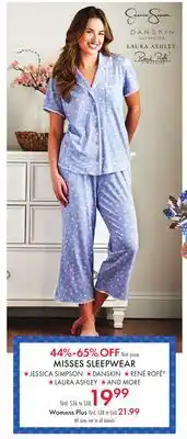 Boscov's MISSES SLEEPWEAR offer