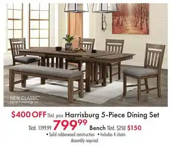 Boscov's Harrisburg 5-Piece Dining Set offer
