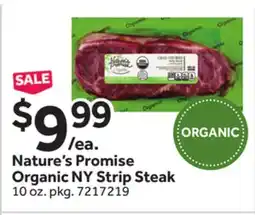 Stop&Shop Nature's Promise Organic NY Strip Steak offer