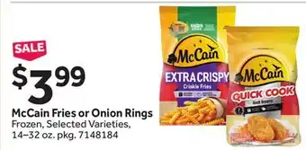 Stop&Shop McCain Fries or Onion Rings offer