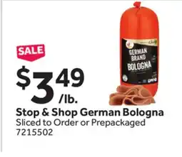 Stop&Shop Stop & Shop German Bologna offer
