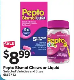 Stop&Shop Pepto Bismol Chews or Liquid offer
