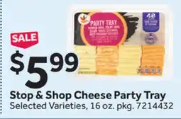 Stop&Shop Stop & Shop Cheese Party Tray offer