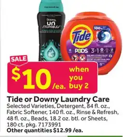 Stop&Shop Tide or Downy Laundry Care offer