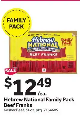 Stop&Shop Hebrew National Family Pack Beef Franks offer