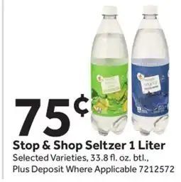 Stop&Shop Stop & Shop Seltzer 1 Liter offer