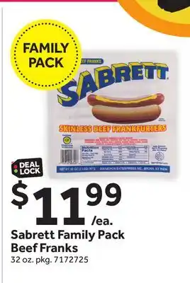 Stop&Shop Sabrett Family Pack Beef Franks offer