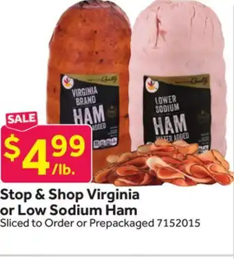 Stop&Shop Stop & Shop Virginia or Low Sodium Ham offer