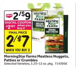 Stop&Shop MorningStar Farms Meatless Nuggets, Patties or Crumbles offer