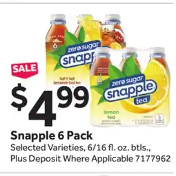 Stop&Shop Snapple 6 Pack offer