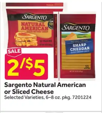 Stop&Shop Sargento Natural American or Sliced Cheese offer