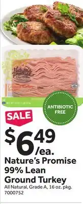Stop&Shop Nature's Promise 99% Lean Ground Turkey offer