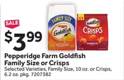 Stop&Shop Pepperidge Farm Goldfish Family Size or Crisps offer