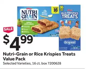 Stop&Shop Nutri-Grain or Rice Krispies Treats Value Pack offer