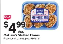 Stop&Shop Matlaw's Stuffed Clams offer