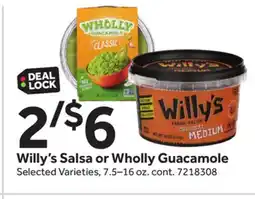 Stop&Shop Willy's Salsa or Wholly Guacamole offer
