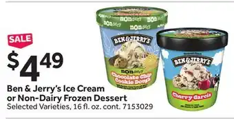 Stop&Shop Ben & Jerry's Ice Cream or Non-Dairy Frozen Dessert offer