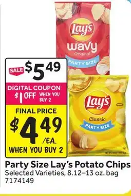 Stop&Shop Party Size Lay's Potato Chips offer