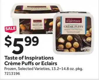 Stop&Shop Taste of Inspirations Crème Puffs or Eclairs offer