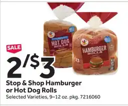 Stop&Shop Stop & Shop Hamburger or Hot Dog Rolls offer