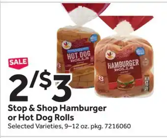 Stop&Shop Stop & Shop Hamburger or Hot Dog Rolls offer