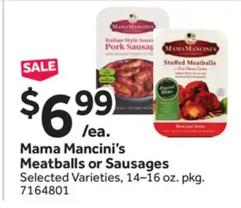 Stop&Shop Mama Mancini's Meatballs or Sausages offer