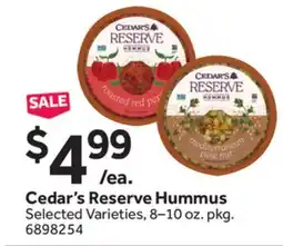 Stop&Shop Cedar's Reserve Hummus offer