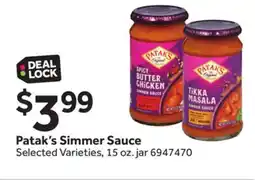 Stop&Shop Patak's Simmer Sauce offer