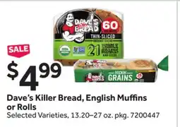 Stop&Shop Dave's Killer Bread, English Muffi ns or Rolls offer