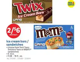 Lidl ice cream bars/sandwiches offer