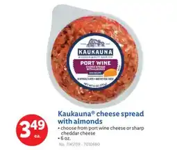 Lidl Kaukauna cheese spread with almonds offer