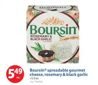 Lidl Boursin spreadable gourmet cheese, rosemary & black garlic offer