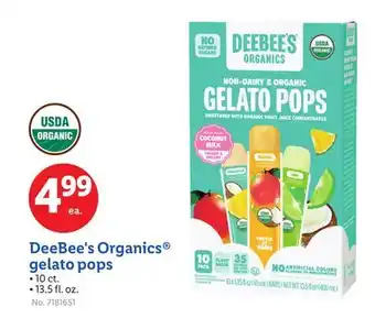 Lidl DeeBee's Organics gelato pops offer