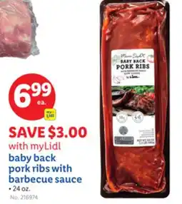 Lidl baby back pork ribs with barbecue sauce offer