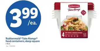 Lidl Rubbermaid Take Alongs food containers, deep square offer