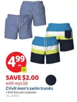 Lidl Crivit men's swim trunks offer