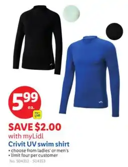 Lidl Crivit UV swim shirt offer
