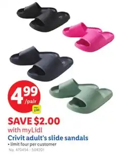 Lidl Crivit adult's slide sandals offer