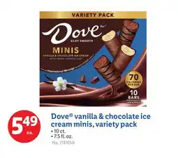 Lidl Dove vanilla & chocolate ice cream minis, variety pack offer