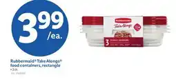 Lidl Rubbermaid Take Alongs food containers, rectangle offer